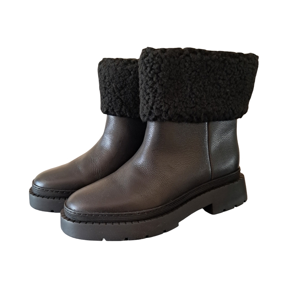 Marc Fisher Vina Black Leather Women's Boots Size 8 New